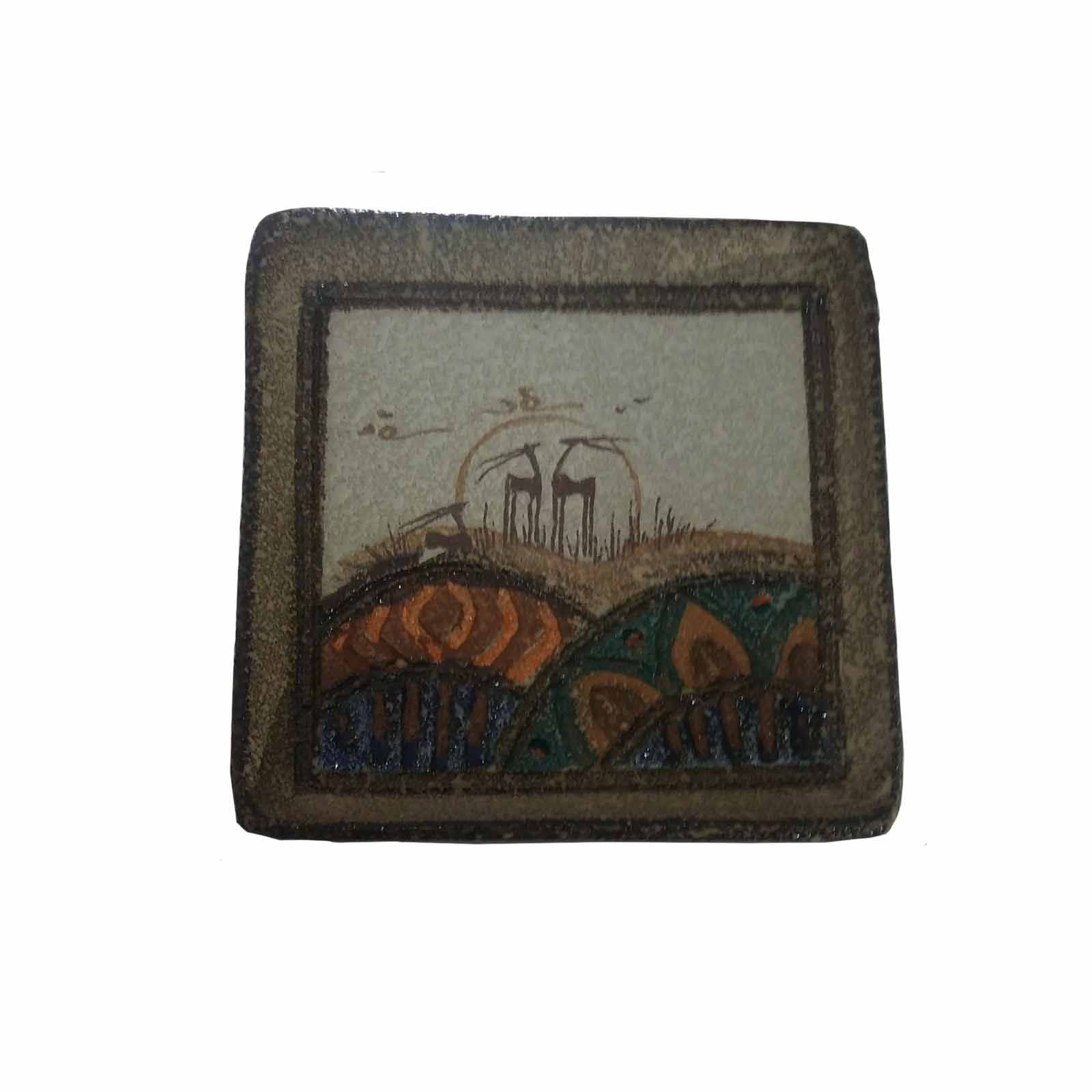 Tasse en poterie artistique – Décorative avec sous-verre, modèle Masey