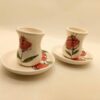 Ensemble Tasse à Thé Persane avec Soucoupe - Poterie Fleur Shaghayegh