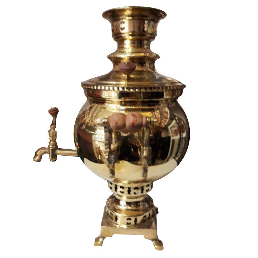 Samovar en laiton persan, théière décorative à charbon 6 litres