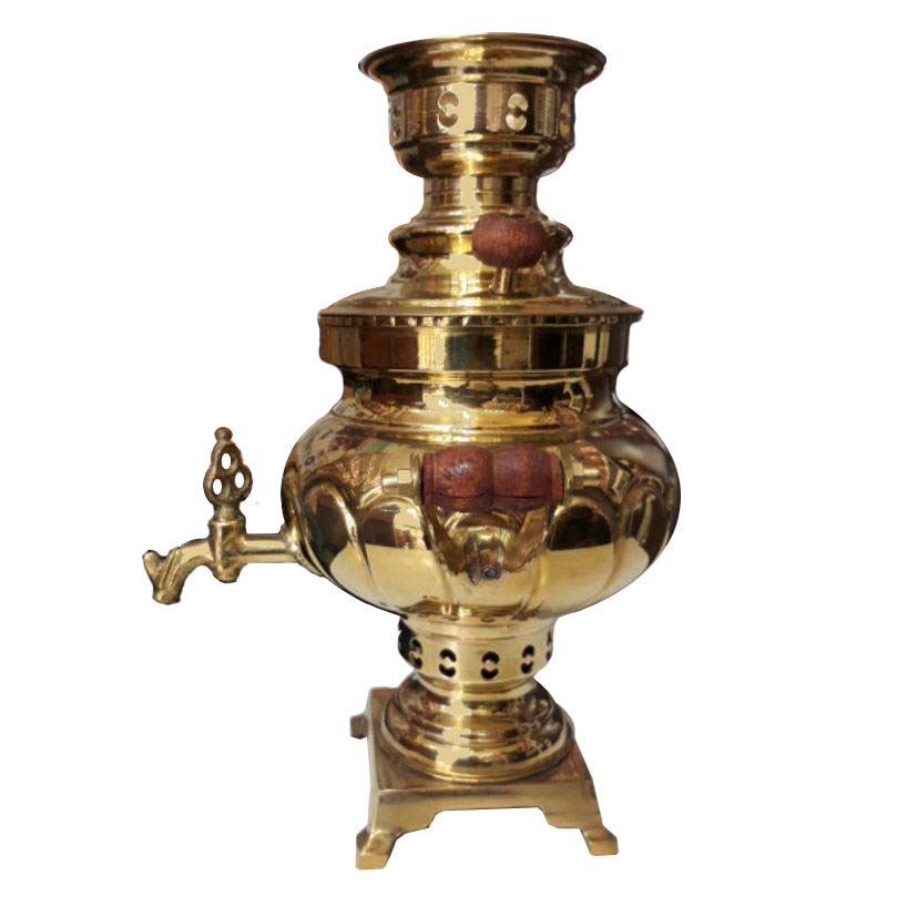 Samovar en laiton persan, théière décorative à charbon 2,5 litres