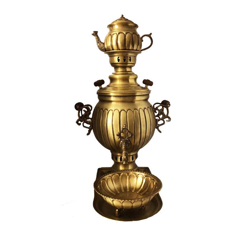 Samovar en laiton persan, théière décorative à charbon 5 litres