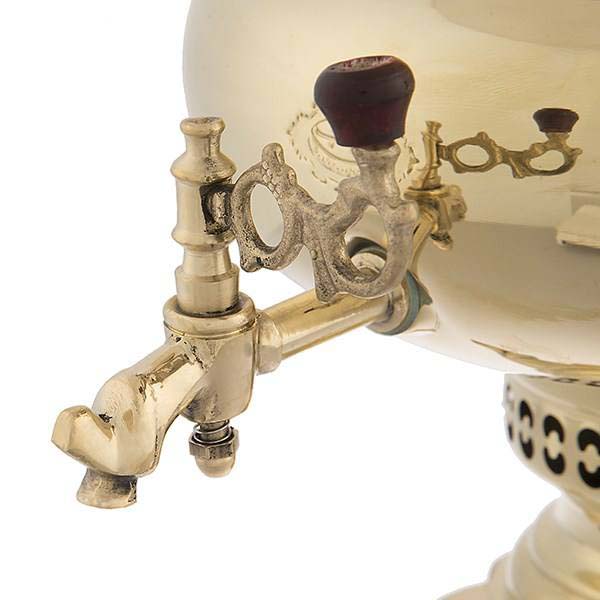 Samovar en laiton persan, théière décorative à charbon 5 litres