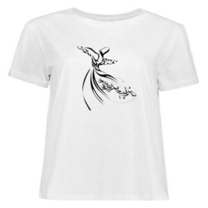 T-shirt Blanc en Coton Persan Modèle Sama — Inspiré par la Poésie Persane, Art Calligraphique