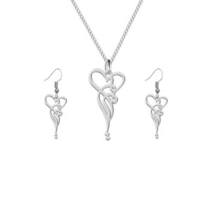 Ensemble de collier et boucles d’oreilles en argent persan modèle Maryam
