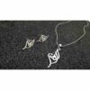 Ensemble de collier et boucles d'oreilles en argent persan modèle Elahe