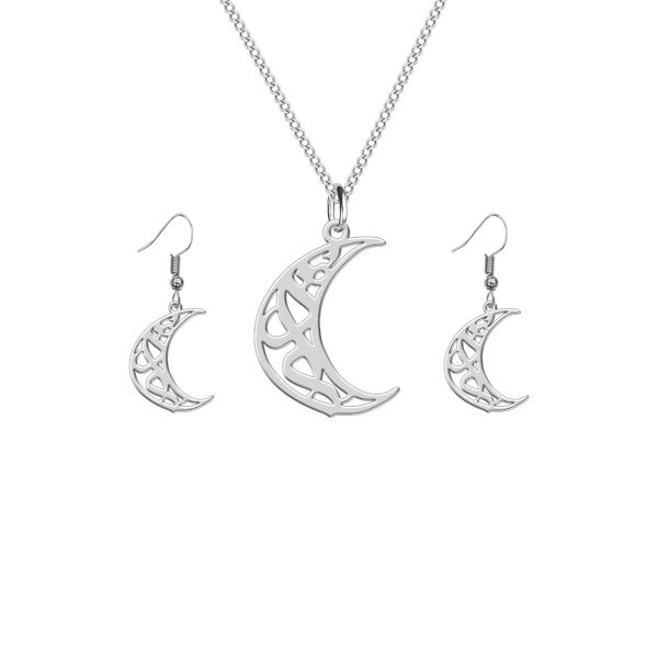 Ensemble de collier et boucles d'oreilles en argent persan modèle Azr