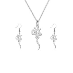 Ensemble de collier et boucles d’oreilles en argent persan modèle Haniyeh