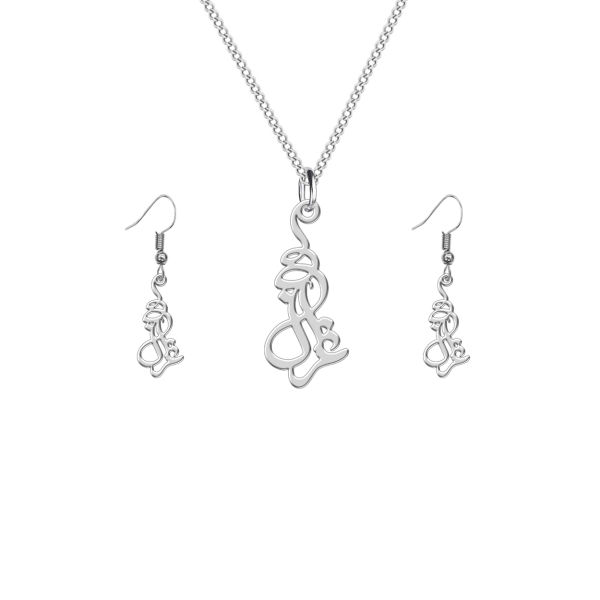 Ensemble de collier et boucles d'oreilles en argent persan modèle Ghazal