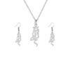 Ensemble de collier et boucles d'oreilles en argent persan modèle Mahsti