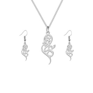 Ensemble de collier et boucles d’oreilles en argent persan – Samaneh