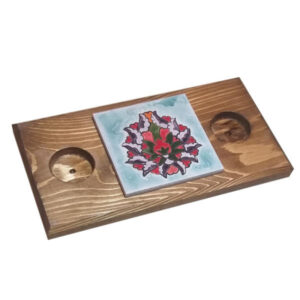 Support de bougie chauffe-plat en bois rustique pour table décorative Shah Abbasi persan