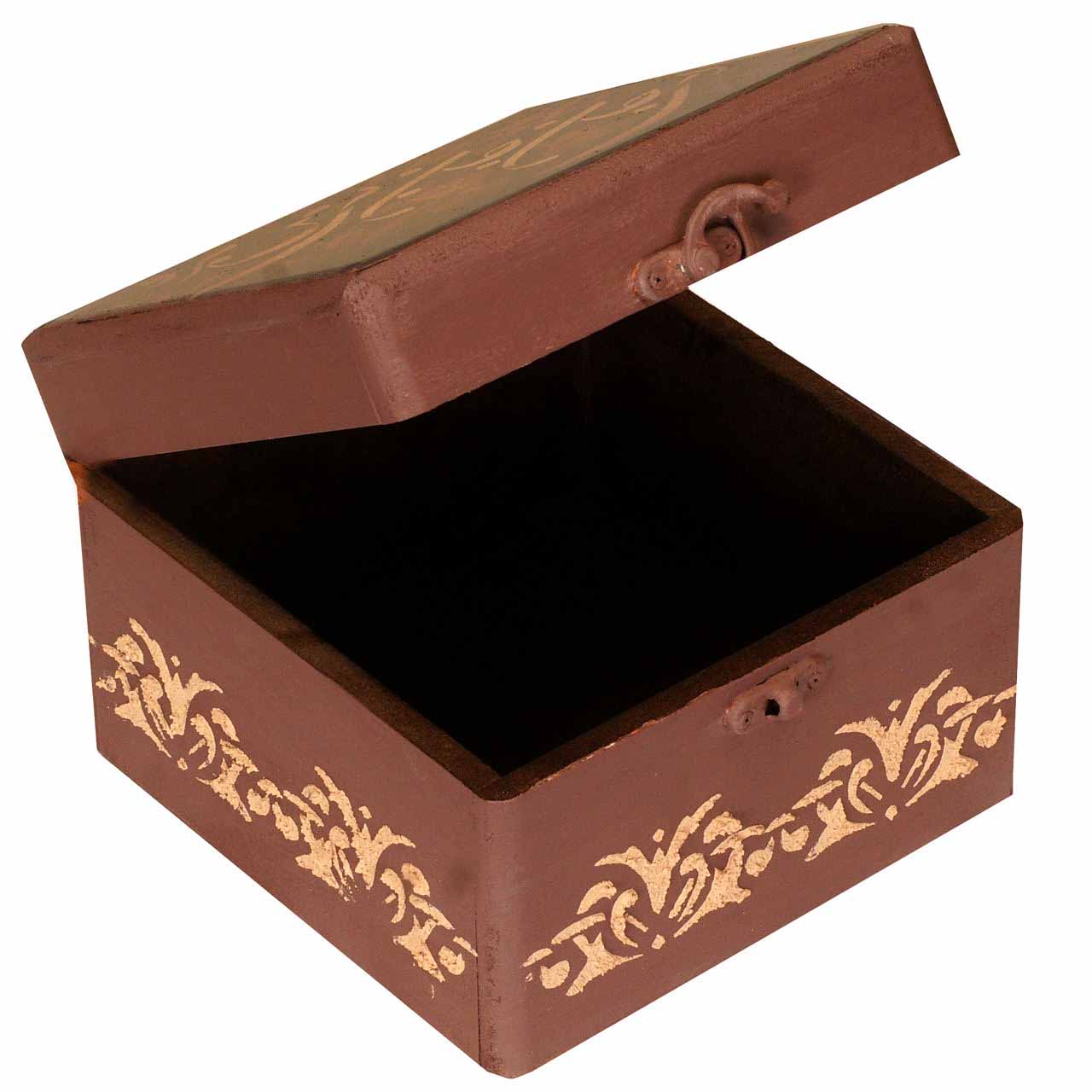 Boîte en Bois pour Cadeaux – Motif Persan Inspiré Poème