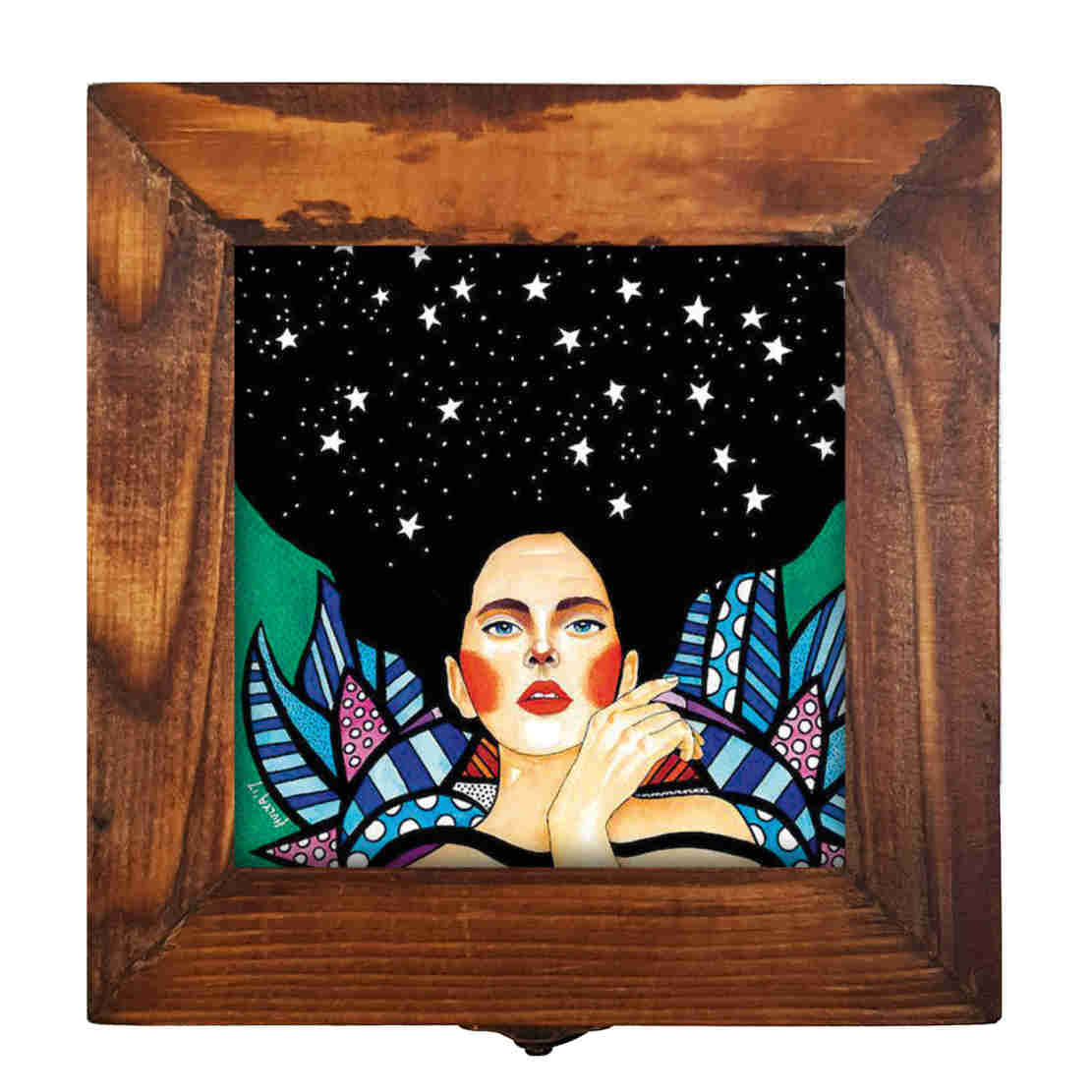 Boîte en Bois pour Cadeaux – Motif Persan Inspiré Pictural