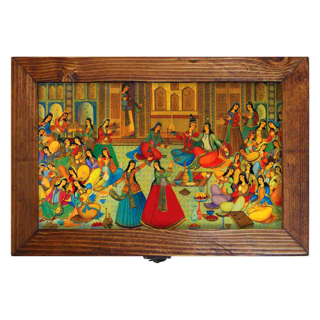 Boîte en Bois pour Cadeaux – Motif Persan Inspiré Peinture