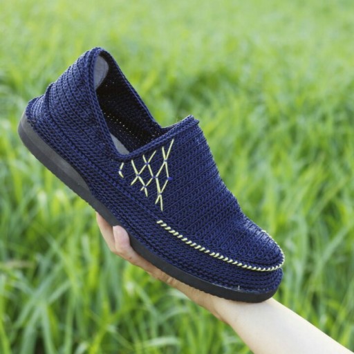 Chaussures Giveh – Chaussures traditionnelles perses respirantes faites à la main Modèle Bleu Marine