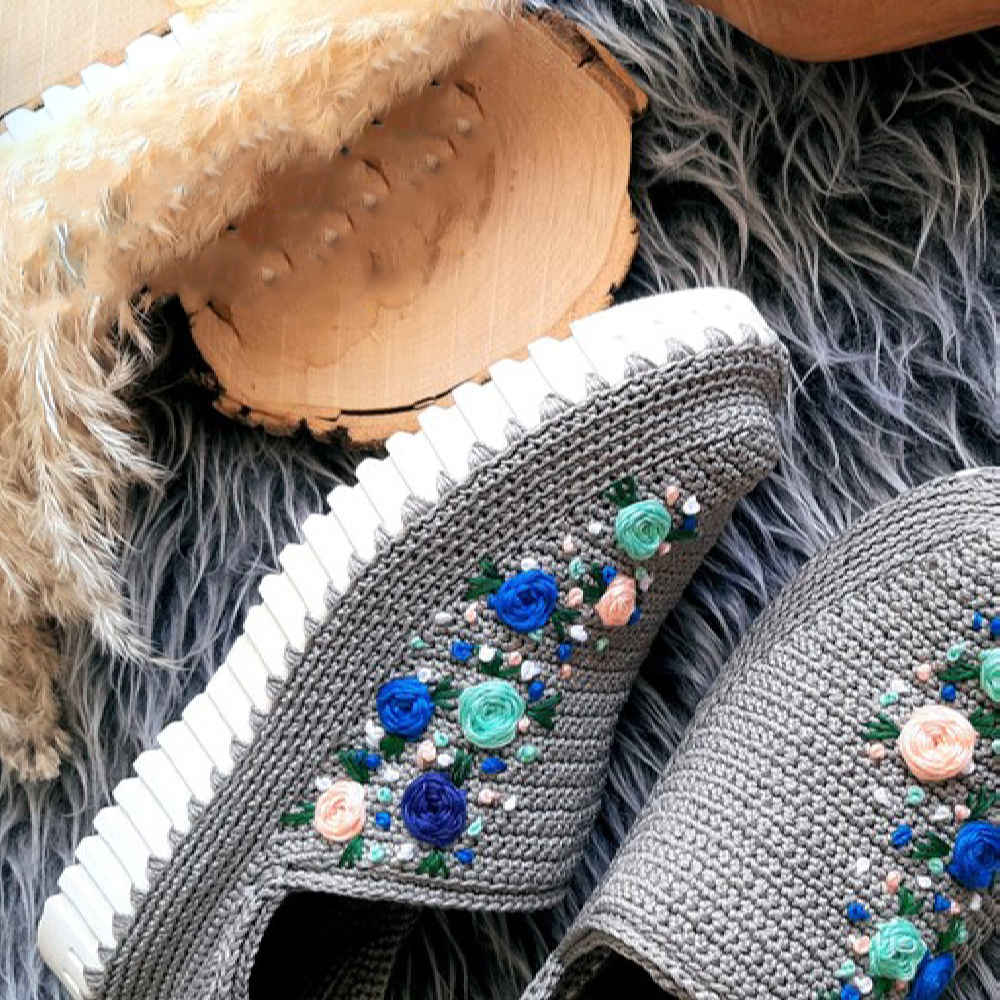 Chaussures Giveh – Chaussures traditionnelles perses respirantes faites à la main Modèle Fleur