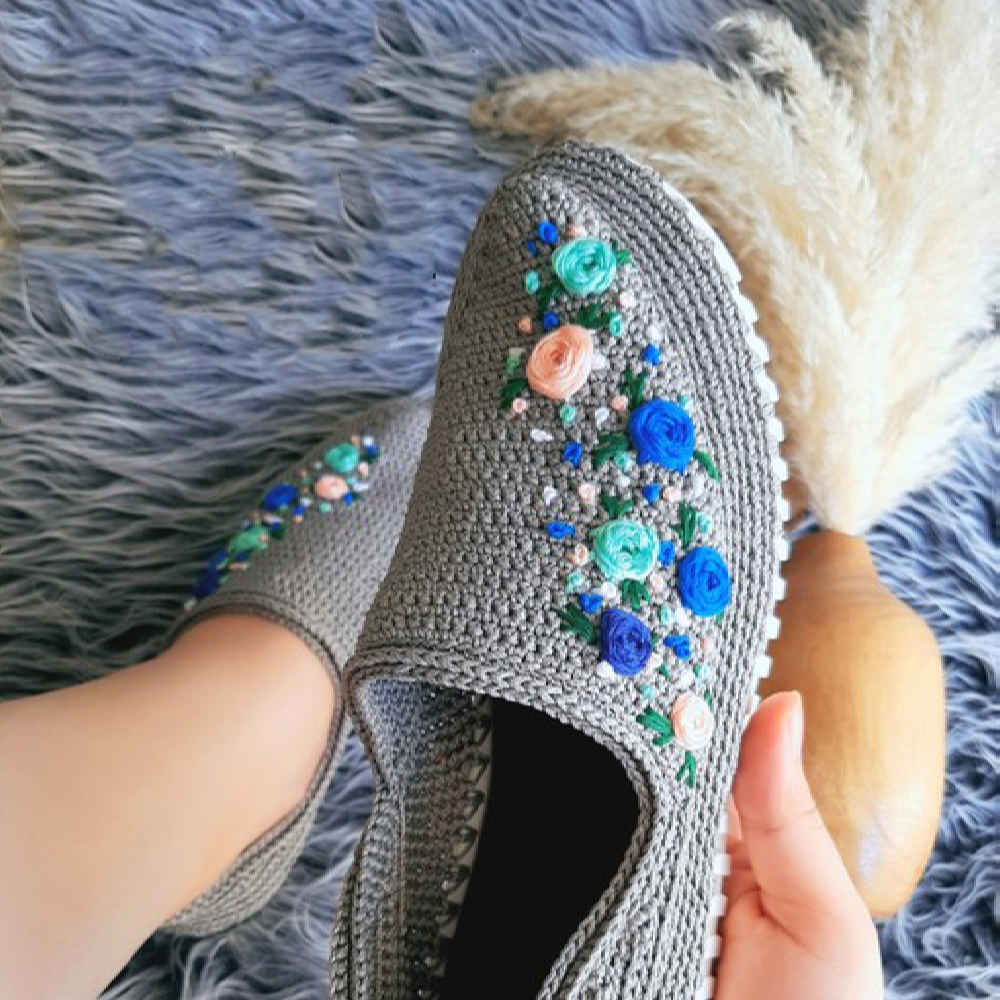 Chaussures Giveh - Chaussures traditionnelles perses respirantes faites à la main Modèle Fleur