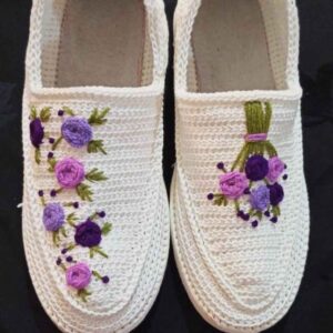 Chaussures Giveh – Chaussures traditionnelles perses respirantes faites à la main Modèle Fleur
