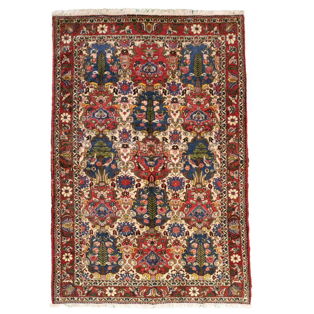 Tapis Persan Noué à la Main Modèle Jardin