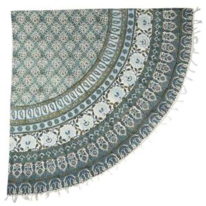 Nappe Persane : Nappe Traditionnelle à Impressions au Bloc Kalamkari d’Ispahan Momtaz