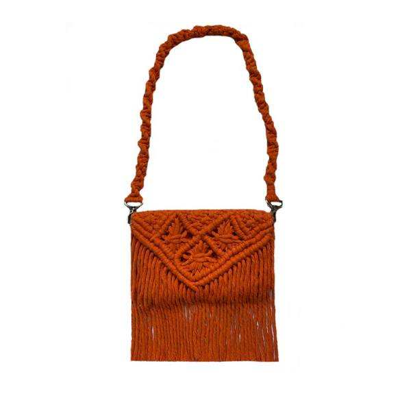 Sac à bandoulière macramé luxueux fait main - Tricotage