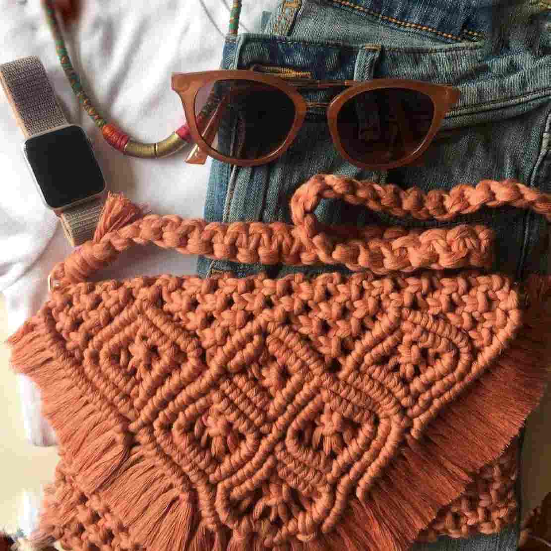 Pochette macramé au style boho – Modèle Gandom