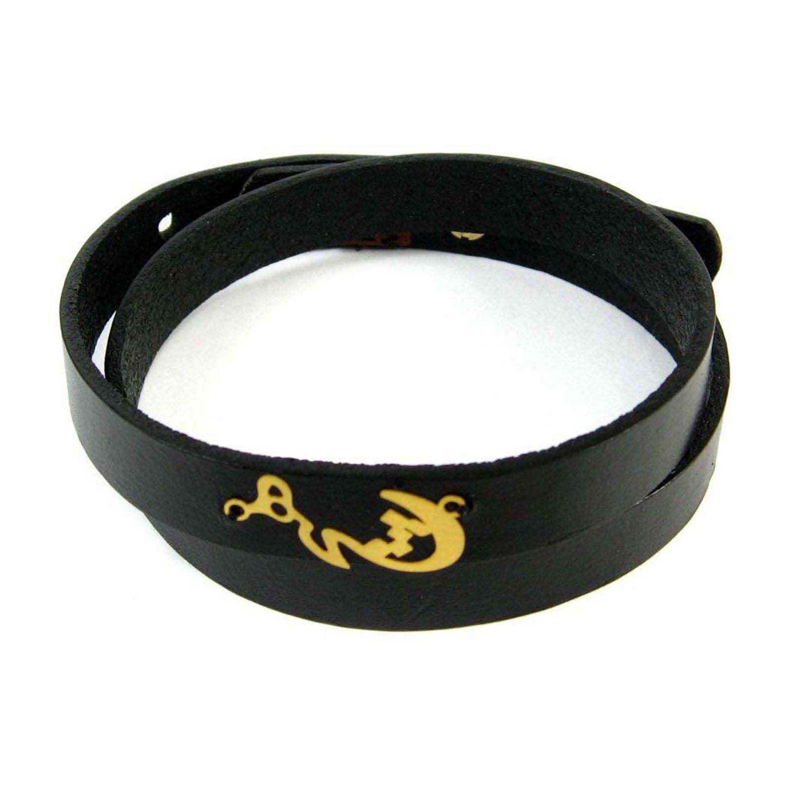 Bracelet en cuir persan pour hommes et femmes – Hich Noir
