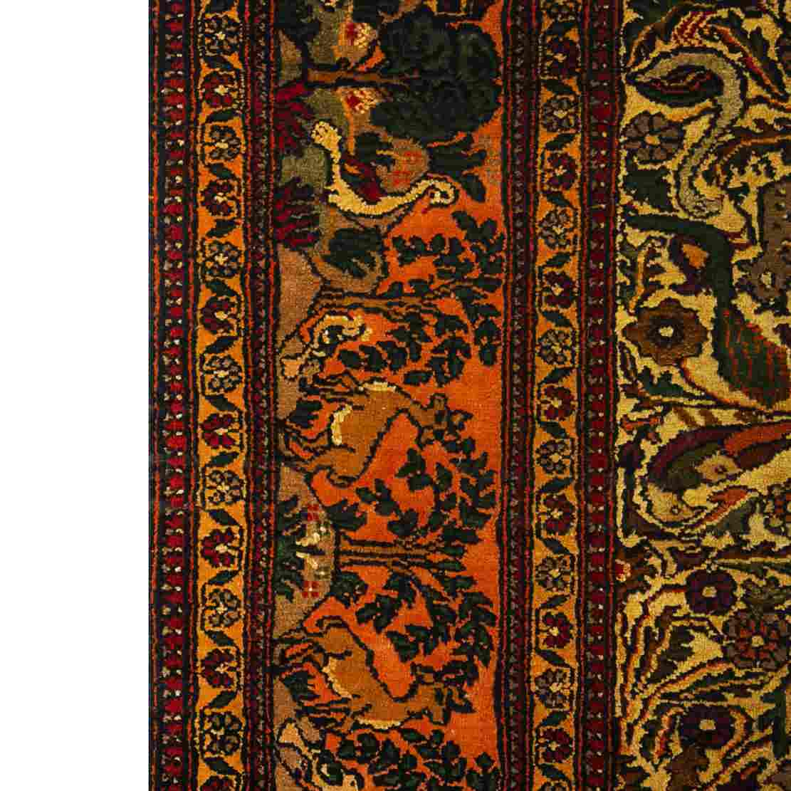 Tapis en Soie Iranienne Noué à la Main Modèle Jangal