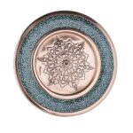 Assiette en cuivre avec incrustation de turquoise iranienne Modèle Hasti