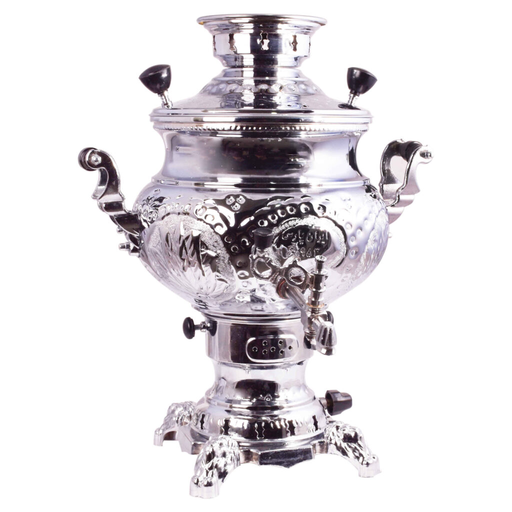 Machine à thé samovar à gaz persan design traditionnel finition lisse 4,5 litres