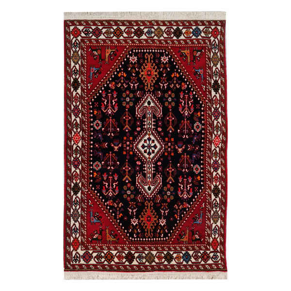 Tapis Persan en Laine Noué à la Main à Isfahan avec Design Tribal Toranj