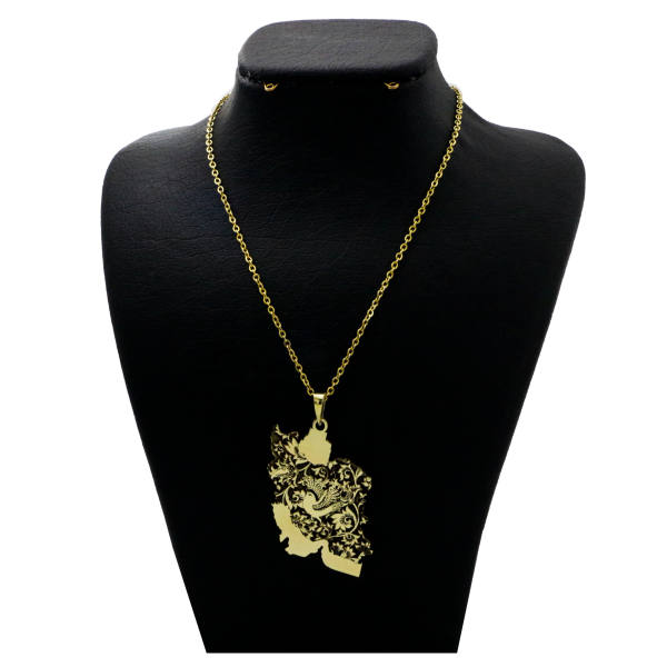 Collier en Laiton Persan Minimaliste Carte de l'Iran