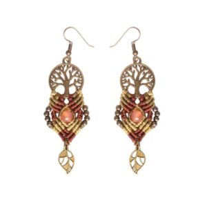 Boucles d’oreilles en macramé, modèle Arbre de Vie