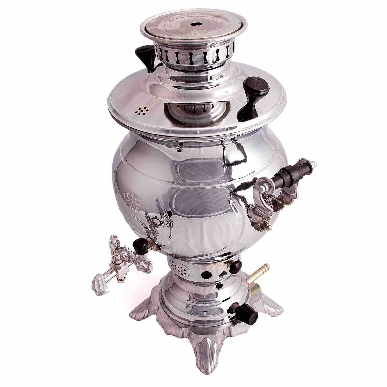 Machine à thé samovar à gaz persan design traditionnel finition lisse 6 litres