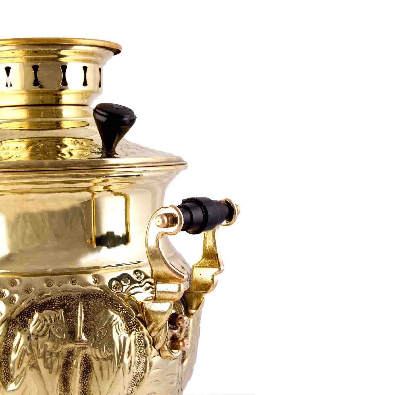 Samovar en laiton persan, théière décorative à charbon 6 litres