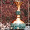Vase décoratif en cuivre persan incrusté de turquoise fait main Fgh