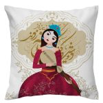 Housse de coussin en velours imprimé – Design Fille (Set de 2)