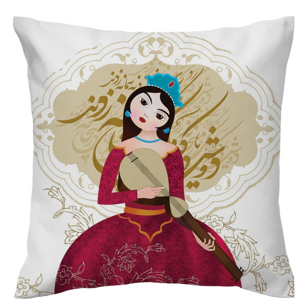 Housse de coussin en velours imprimé - Design Fille (Set de 2)