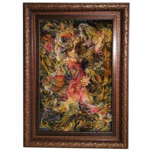 Tapis mural persan fait main de Tabriz représentant la miniature Smell of Spring