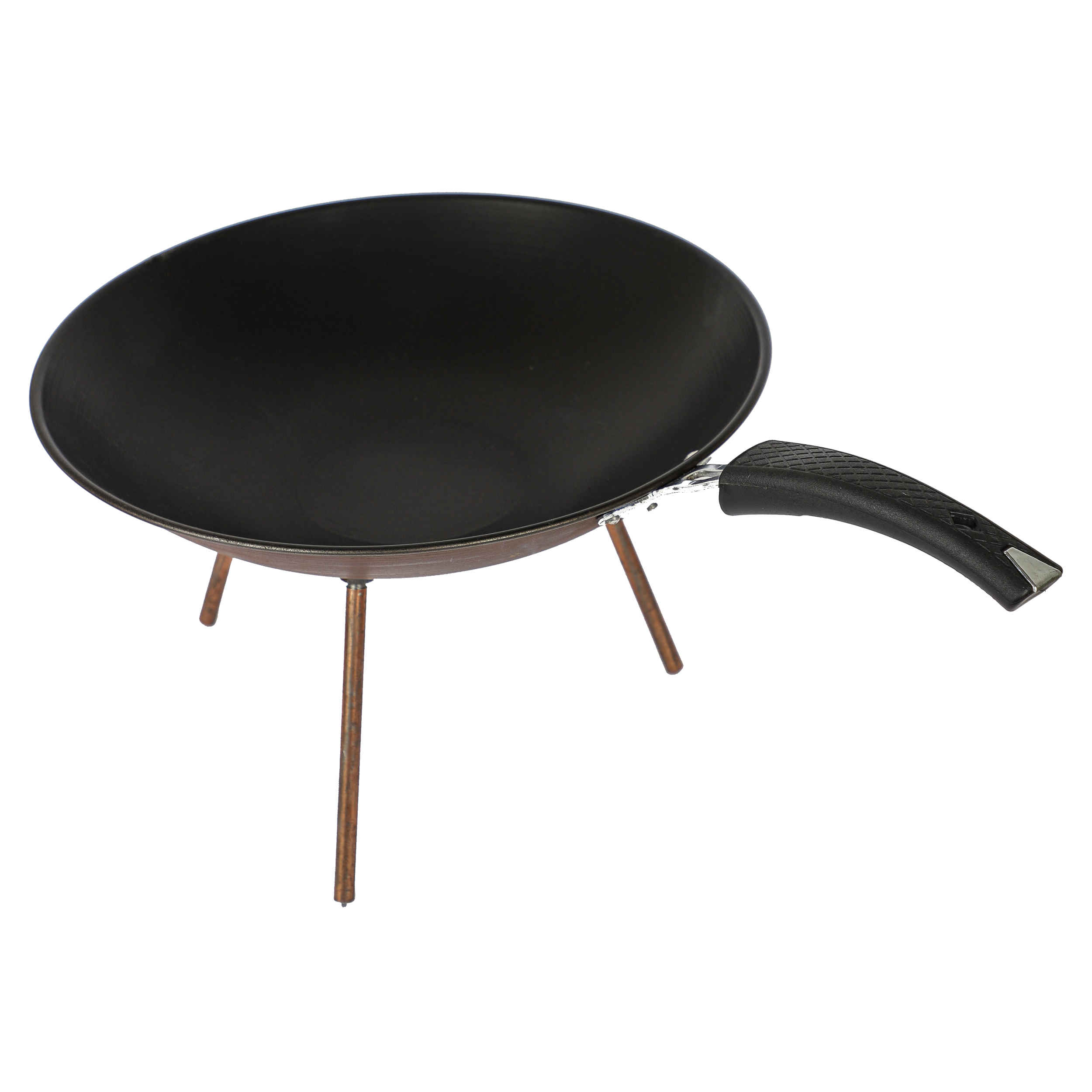 Poêle à Feu de Camp 35 cm avec Trépied – Outil de Cuisine Extérieure Durable et Polyvalent