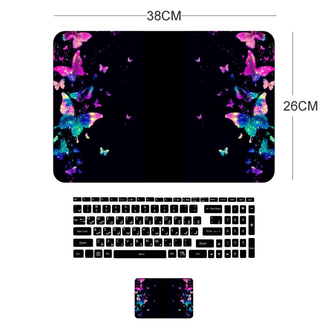 Autocollants pour ordinateur portable et clavier modèle Papillon