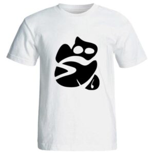 T-shirt Blanc en Coton Persan Modèle Hich — Art Élégant de Calligraphie Hich