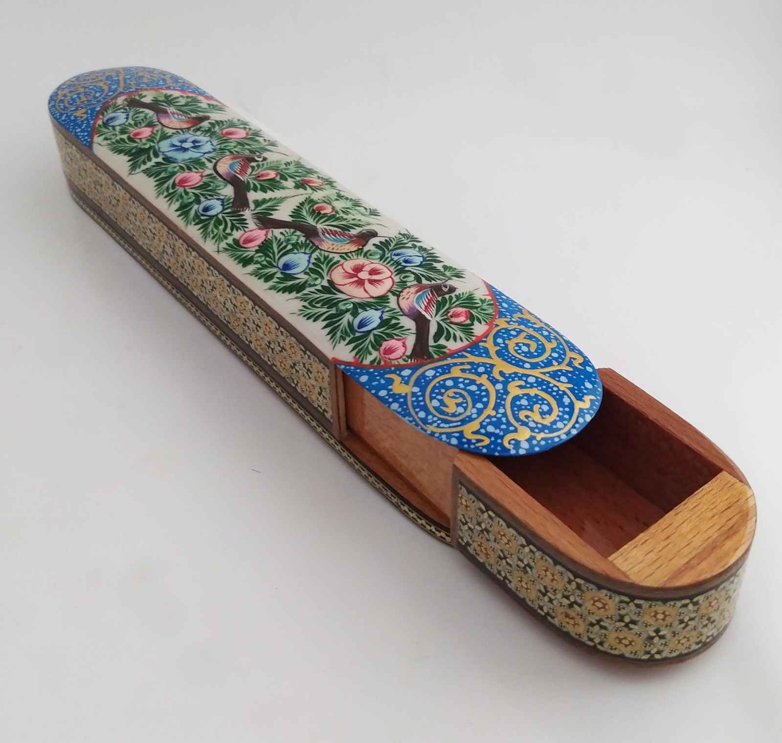 Boîte de Rangement pour Marteaux de Santur Persan Modèle Oiseau & Fleur