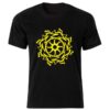 T-shirt Noir en Coton Persan Modèle Hich Rond — Motif Circulaire de Calligraphie Hich