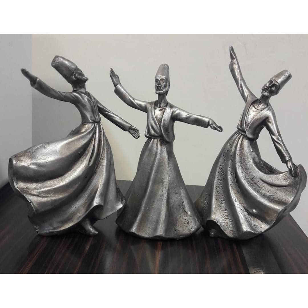 Ensemble de 3 figurines décoratives de danseurs Sama