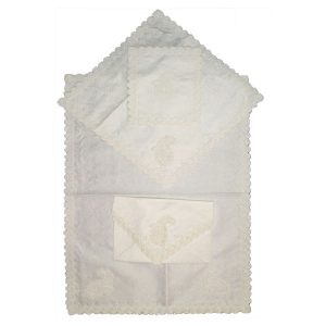 Tapis de prière en Termeh persan de luxe, Sajada blanc islamique