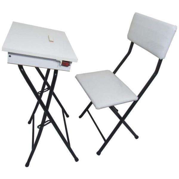 Ensemble de Chaise Empilable et Table de Prière pour Salah et Musulmans - Blanc
