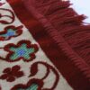 Tapis de Prière Islamique Rembourré en Velours Rouge avec Motif Floral pour Musulmans