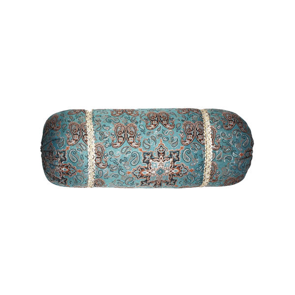 Traversin Cylindrique Traditionnel Persan avec Tissu Élégant Termeh Bote Jeghe (x2)