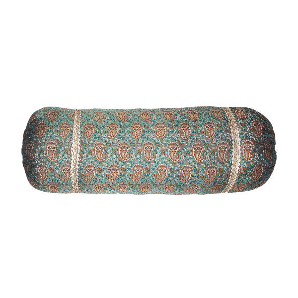 Traversin Cylindrique Traditionnel Persan avec Tissu Élégant Termeh (x2)